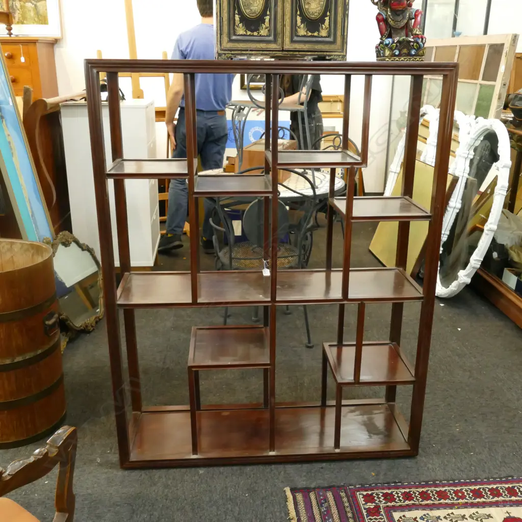 CHINESE HARDWOOD DISPLAY SHELF H. 1345MM Image 1++