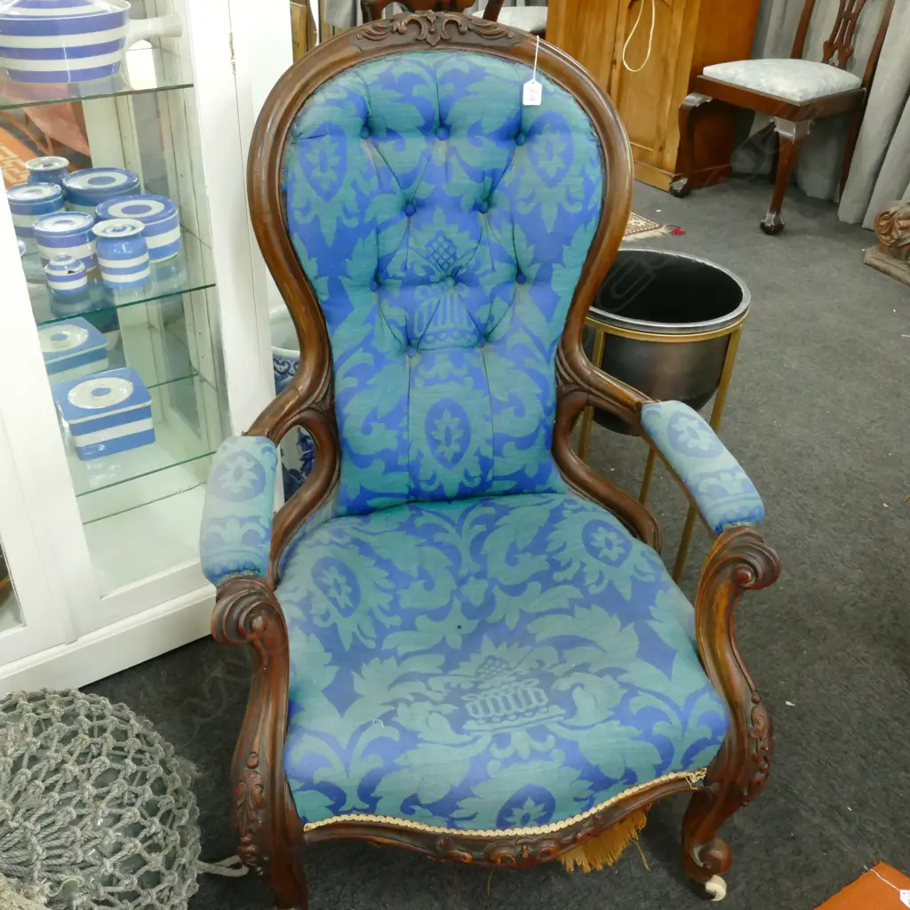 VICT. GRANDFATHER CHAIR Image 1++