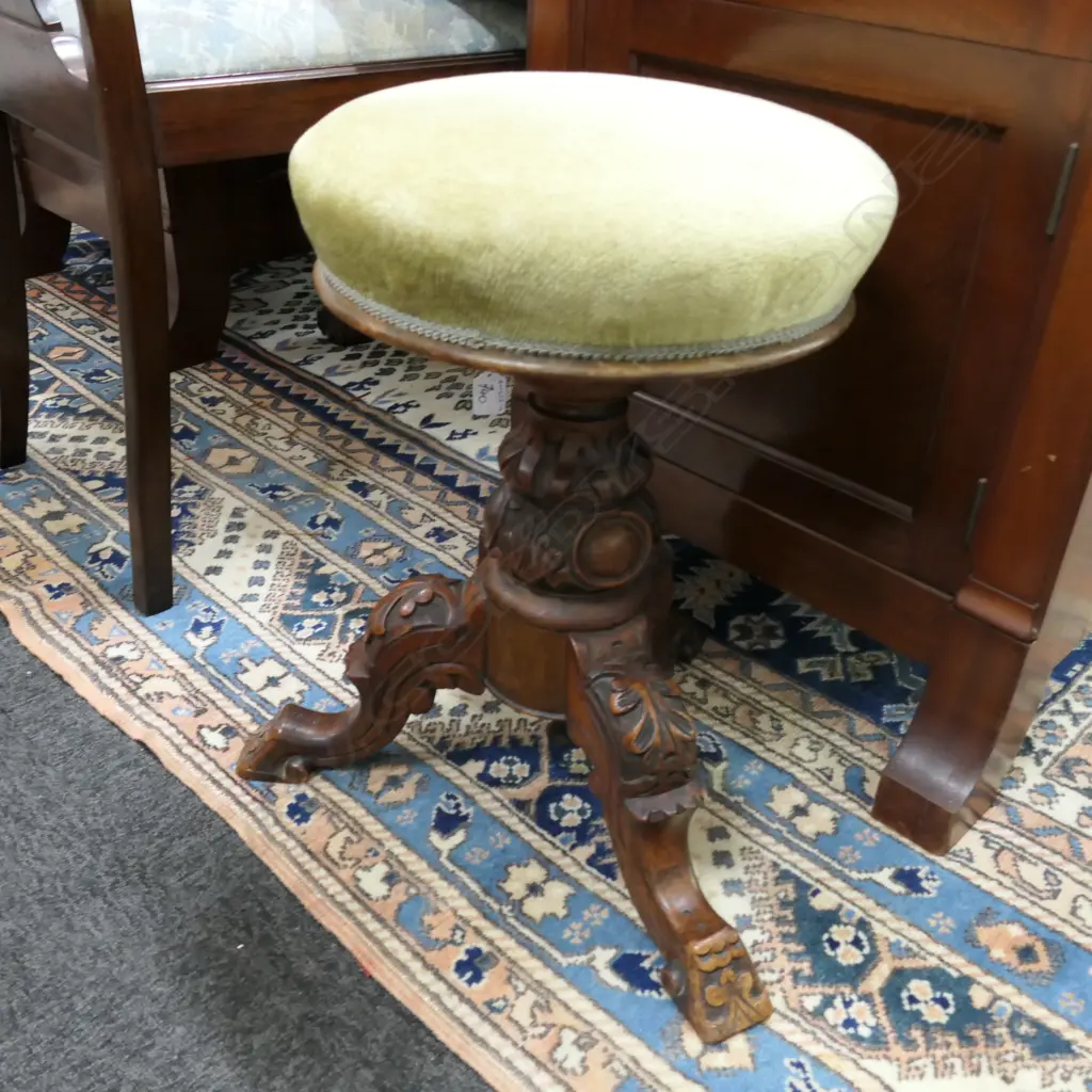 WALNUT PIANO STOOL  Image 1++