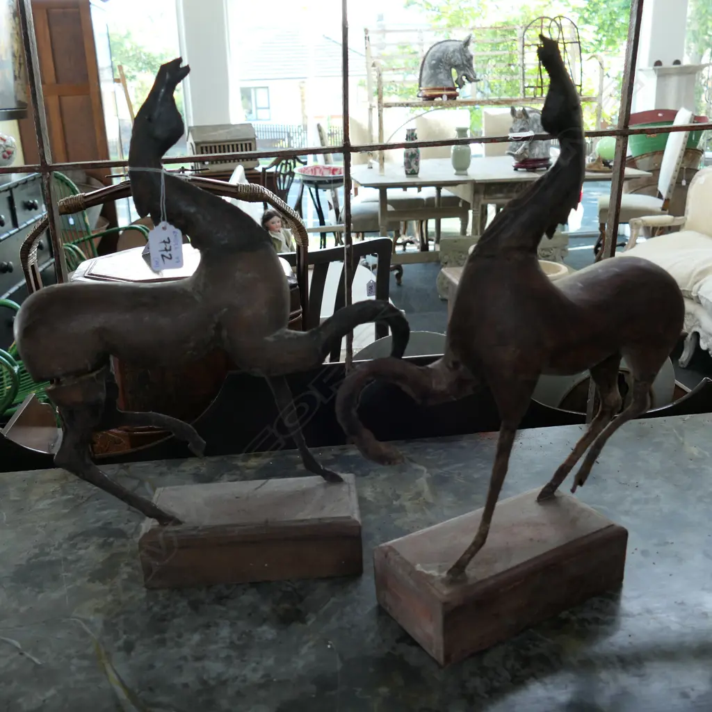 WOOD & METAL HORSE ORNAMENTS H. 420MM MINOR A/F Image 1++