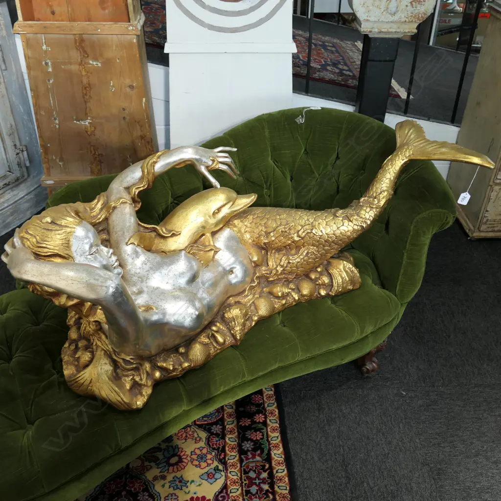 RESIN MERMAID SCULPTURE W. 1100MM Image 1++