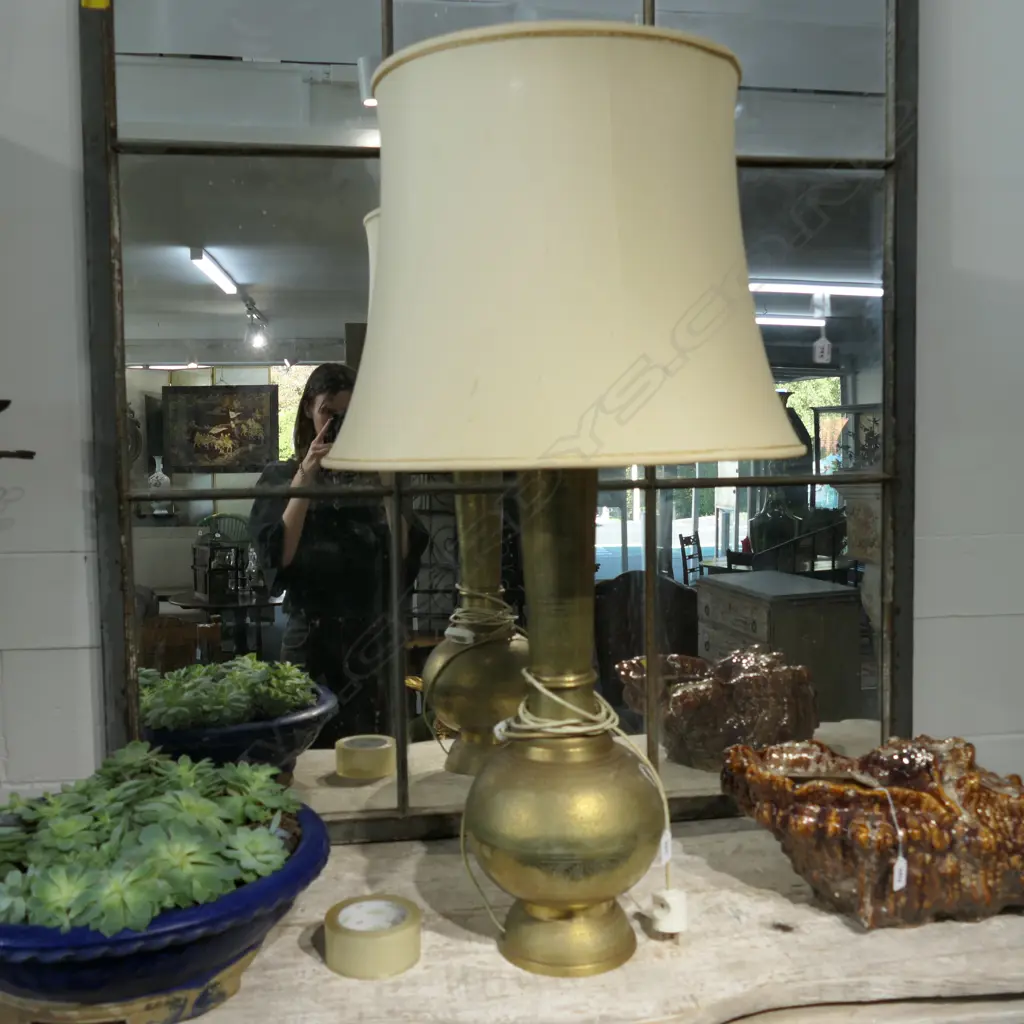 PR OF BRASS TABLE LAMPS H 1060 MM Image 1++