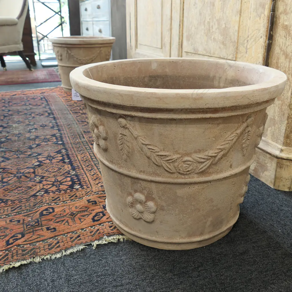 PAIR TERRACOTTA FRENCH STYLE GARDEN PLANTERS DIA.500mm Image 1++