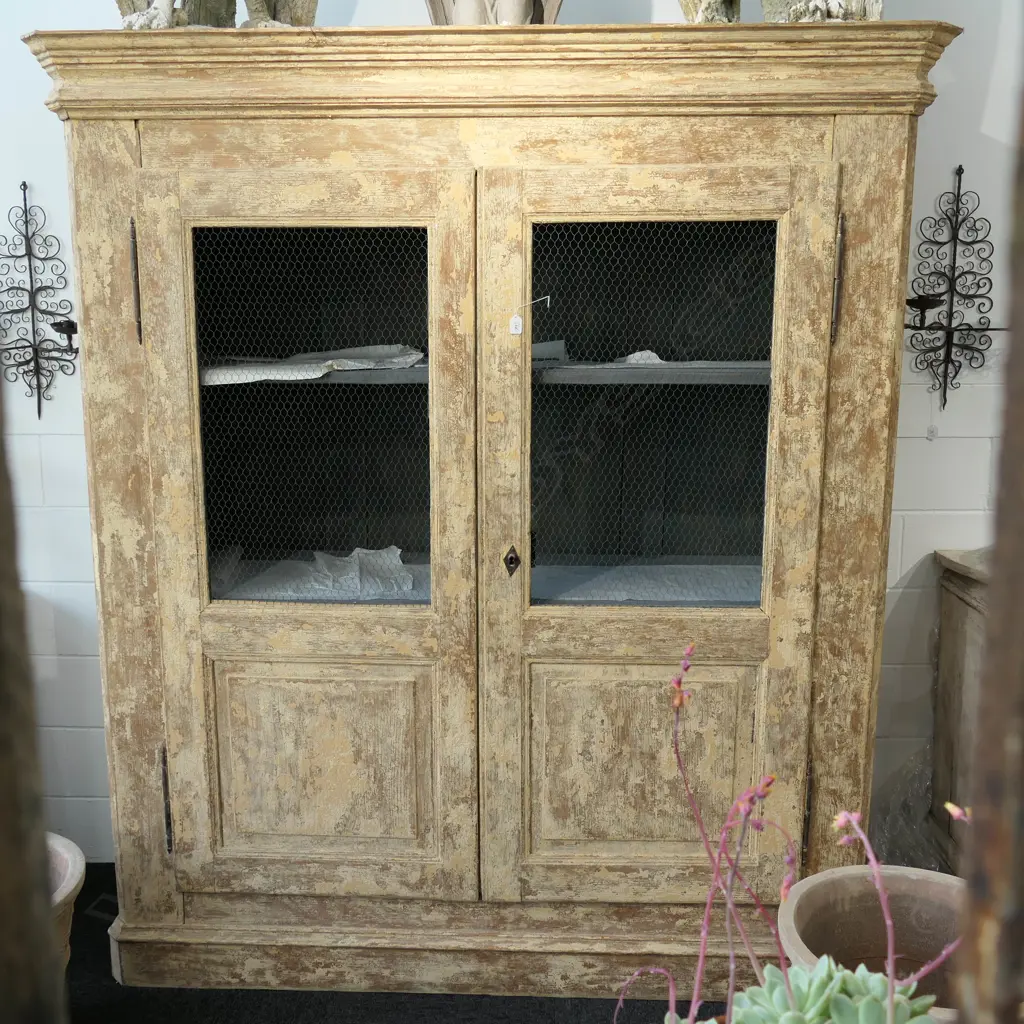 EARLY 19THC FRENCH DISTRESSED PAINTED ARMOIRE W. 1780MM Image 1++