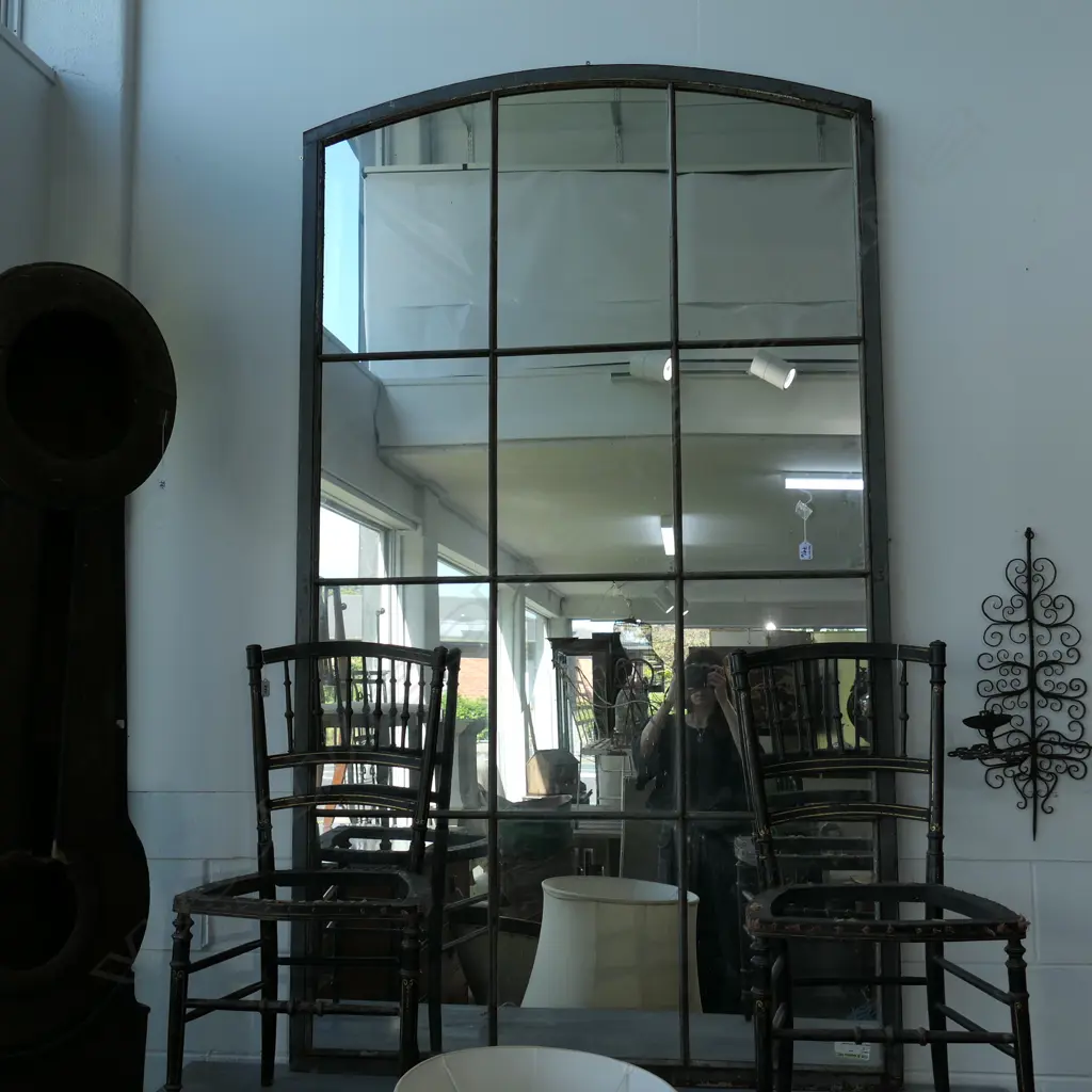 19THC METAL FRAMED LARGE ARCHITECTUAL SECTIONAL MIRROR 2220 X 1175 Image 1++