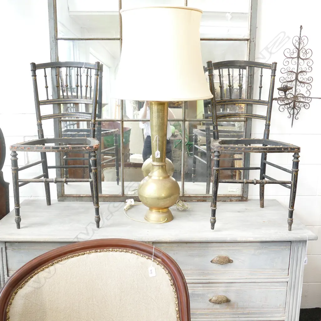 2 GILT SIDE CHAIRS + 2 RESTORERS EBONISED CHAIRS Image 1++