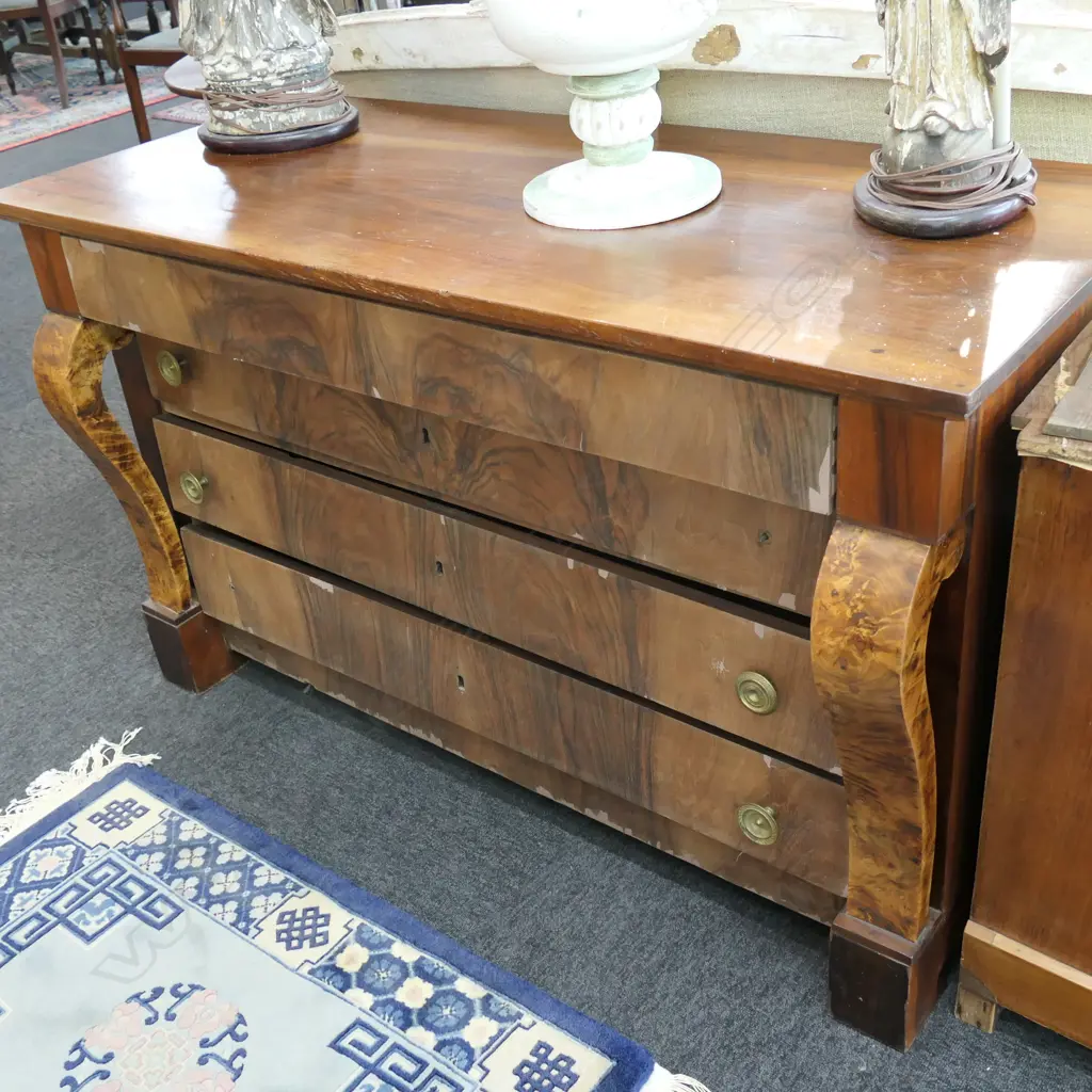 DISTRESSED REGENCY 4 DRAWER LOW CHEST W. 1310MM Image 1++