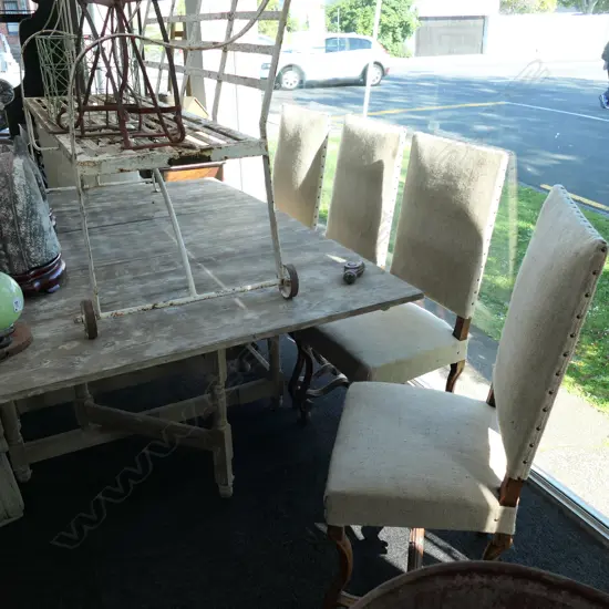 FIVE FRENCH STYLE ELM HIGH BACK CHAIRS + ANOTHER A/F