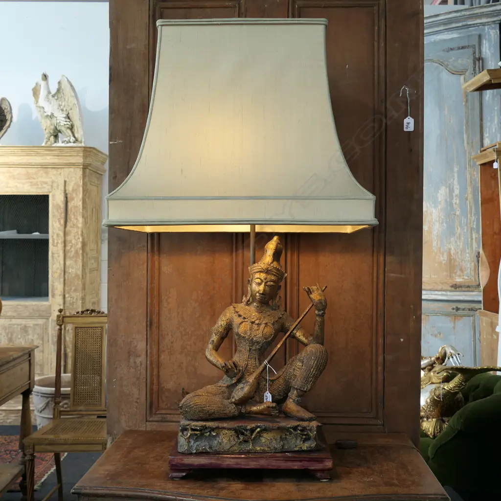 LAMP INDONESIAN FIGURE ON STAND 800MM H Image 1++