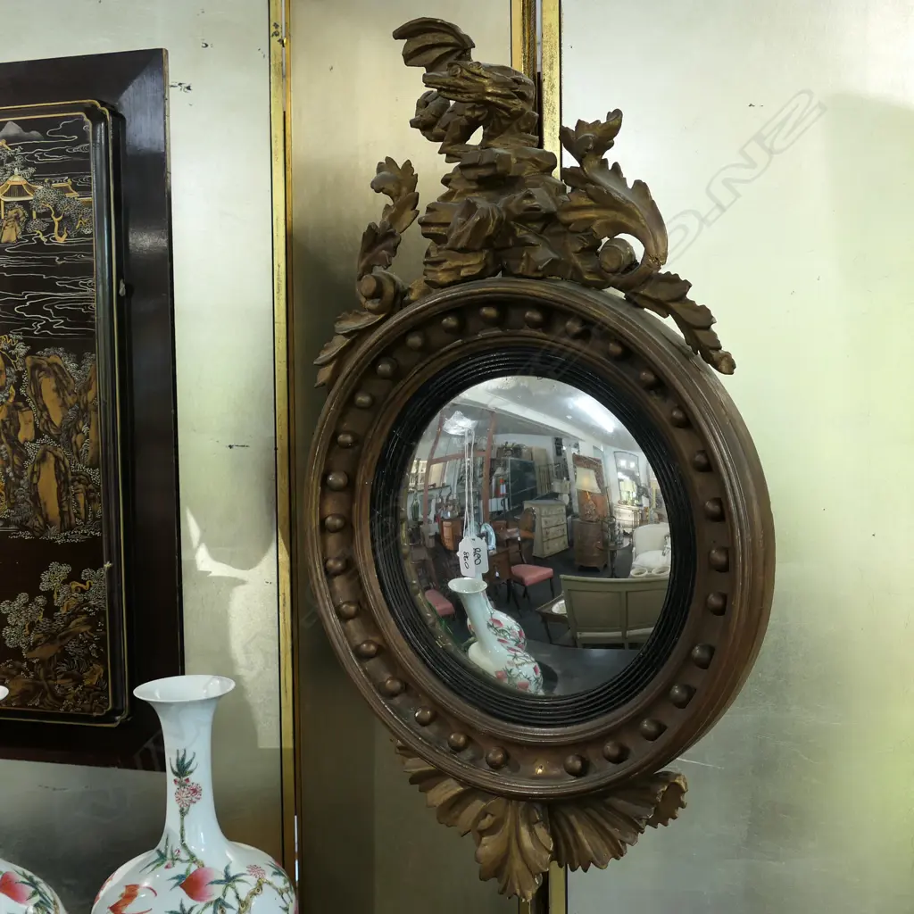 REGENCY STYLE CONVES MIRROR H. 780MM Image 1++