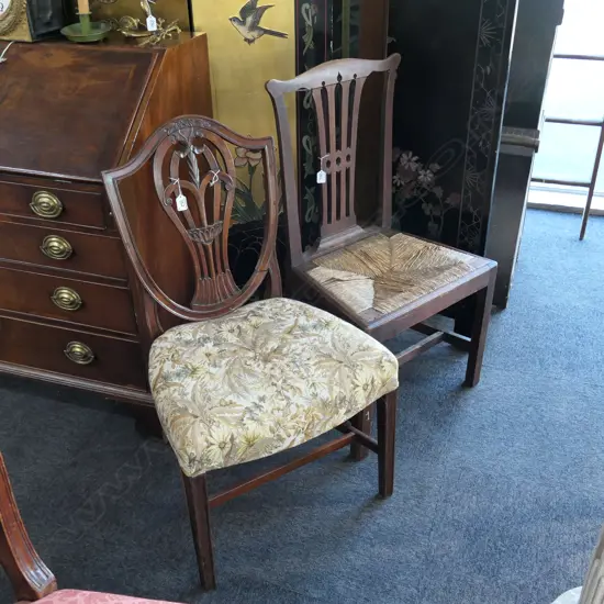HEPPLEWHITE STYLE + CHIPPENDALE STYLE CHAIRS