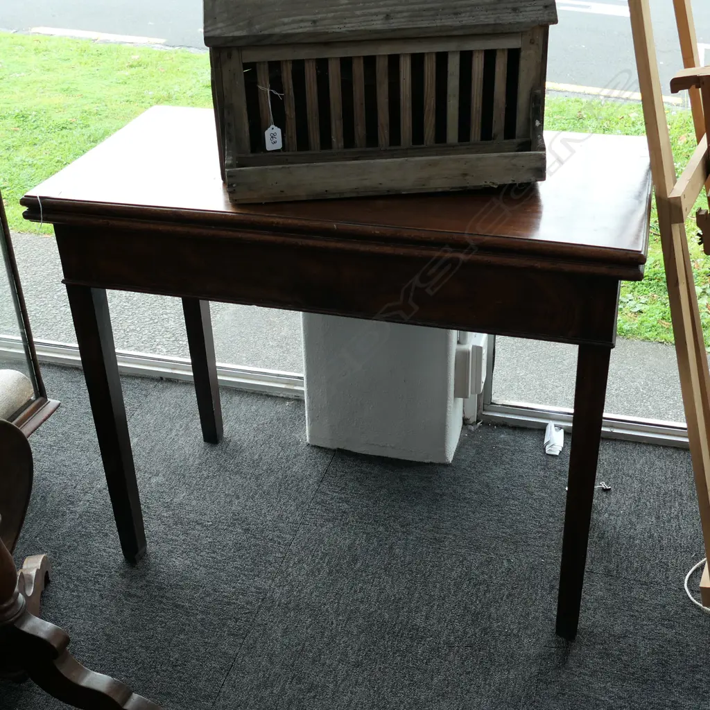 MAHOGANY CARD TABLE W. 910MM Image 1++