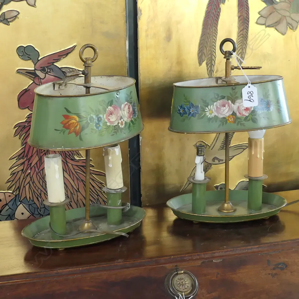 PR OF TOLE WARE TABLE LAMPS Image 1++