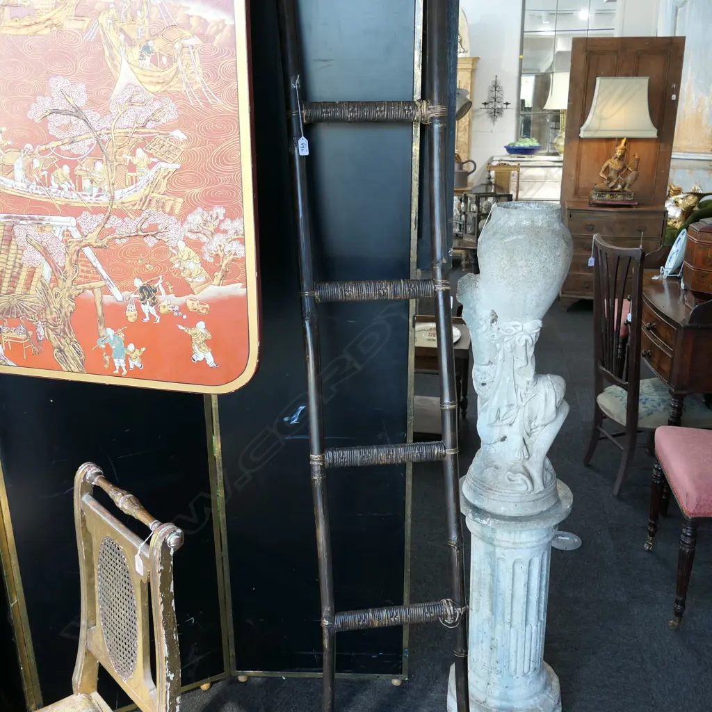 ANTIQUE STYLE BAMBOO LADDER H. 2090MM Image 1++