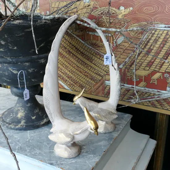 PAIR VINTAGE CERAMIC BIRDS 