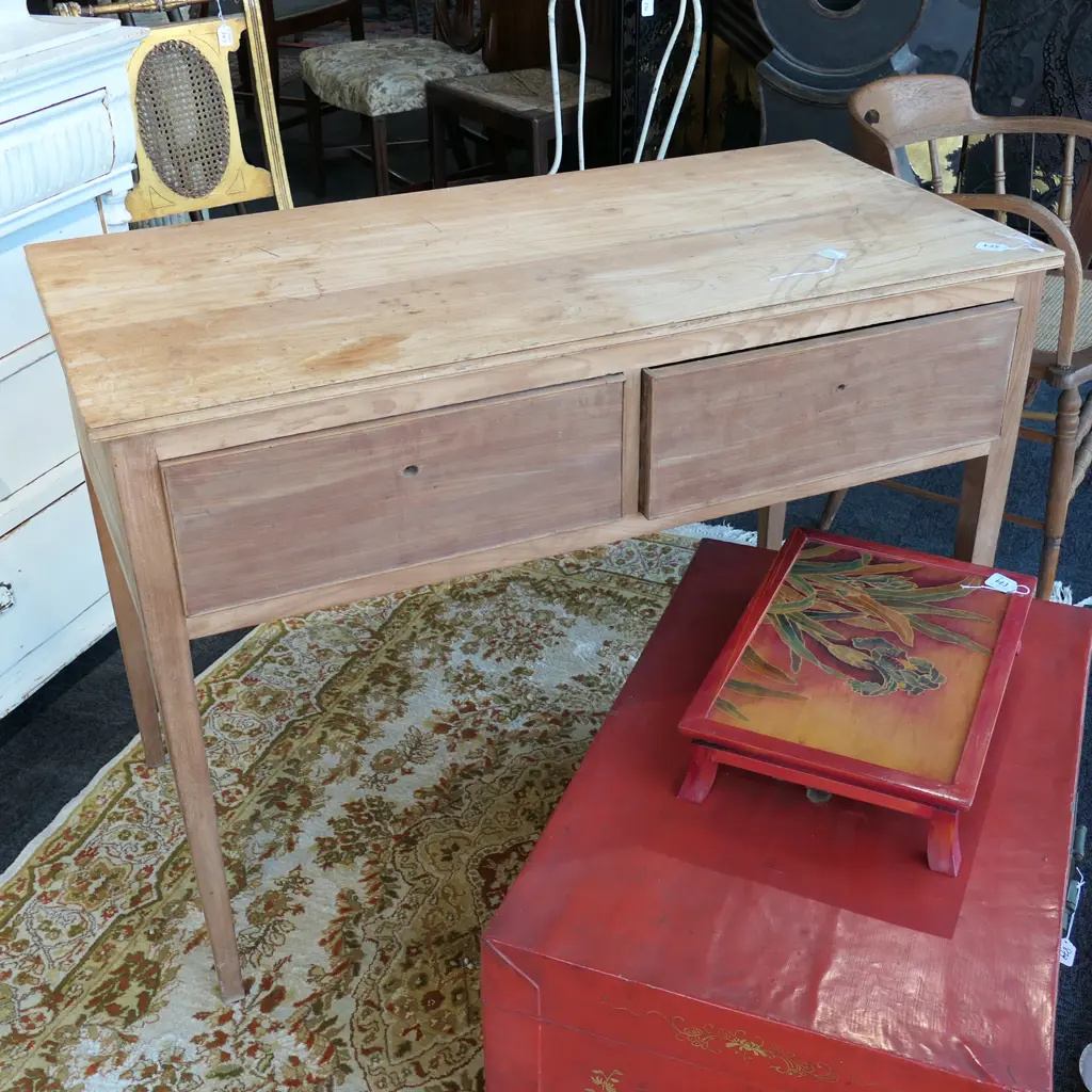 2 DRAWER PINE SIDE TABLE Image 1++