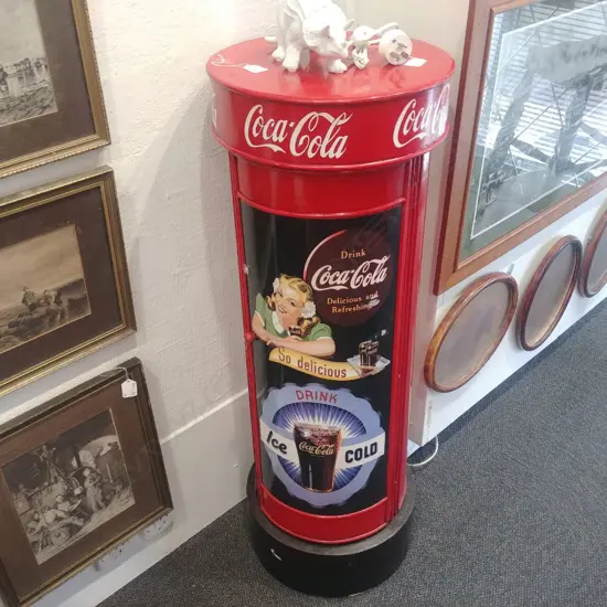 COCA COLA ADVERTISING ROUND BOX
