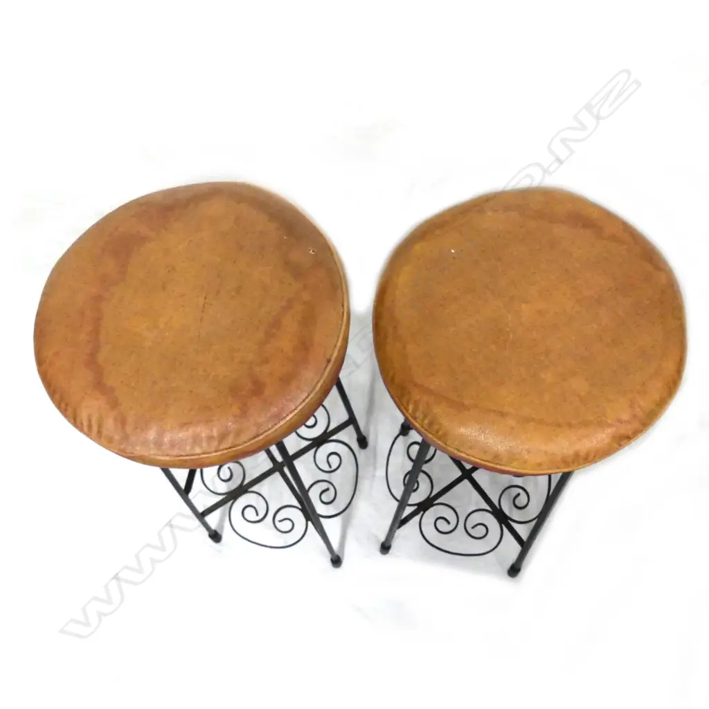 A pair of 1960s wrought iron stools Image 1++
