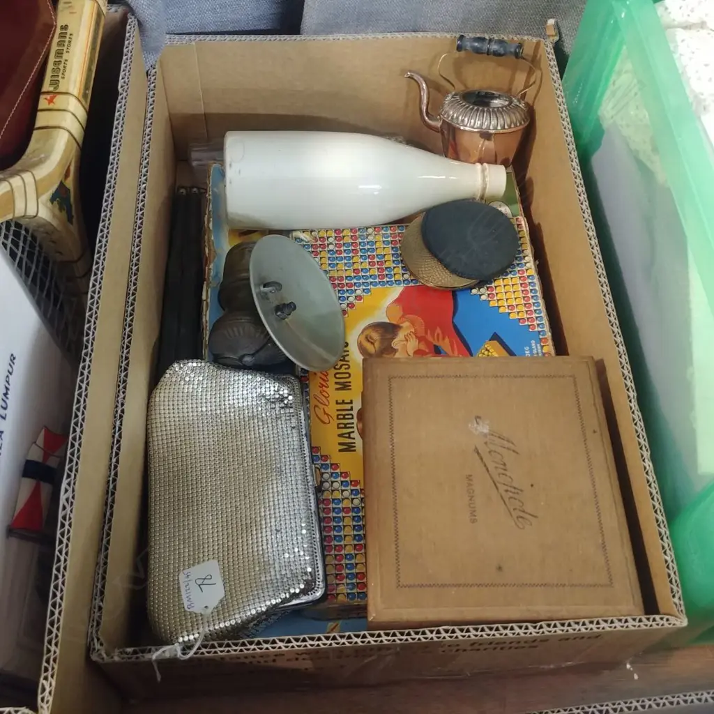 BOX LOT GAMES BOTTLES ETC Image 1++