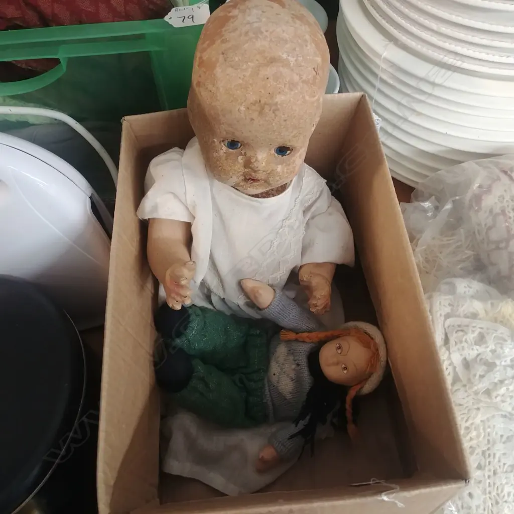 BOX LOT COMPOSITE DOLL & ANOTHER Image 1++