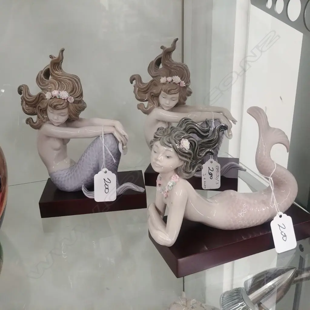 3X LLARDRO MERMAID'S; ON BASES, A.F.  Image 1++