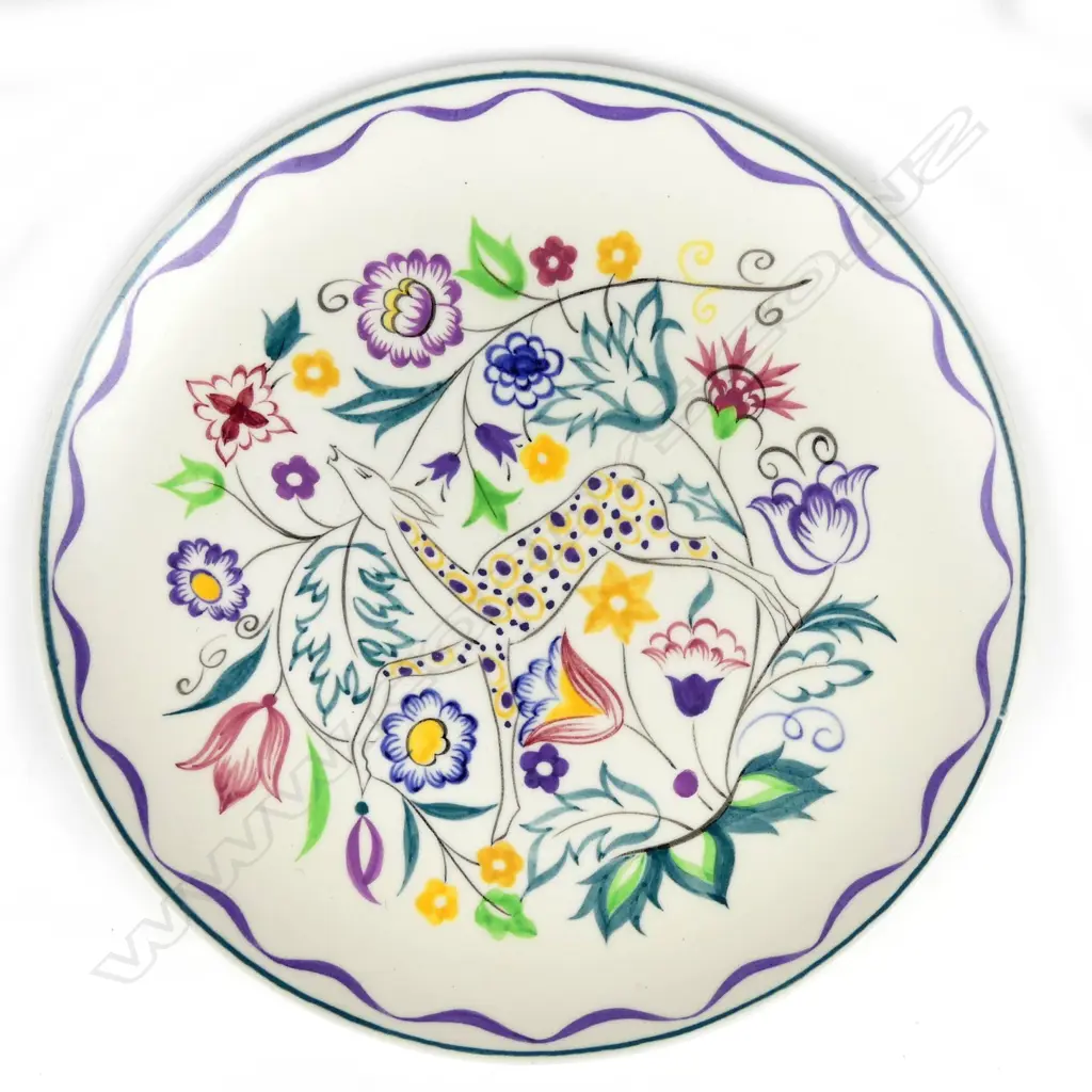 A c.1960 Poole Pottery 'Persian Deer' plate Image 1++