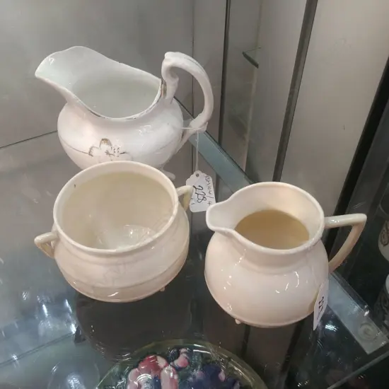 BELLEEK IRISH MILK/SUGAR ; 1 OLD MILK JUG