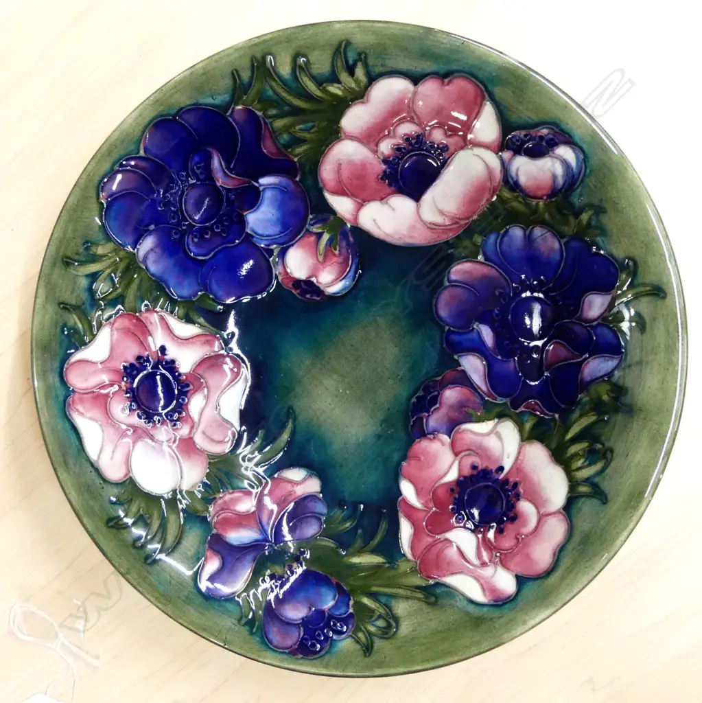 MOORCROFT ANENOME BOWL, WALTER MOORCROFT, 25CM Image 1++