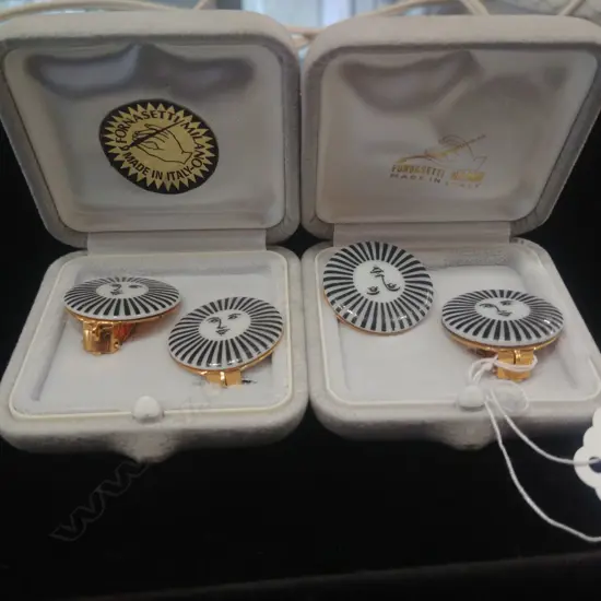 2 SETS OF ITALIAN FORNASETTI CLIP EARRINGS