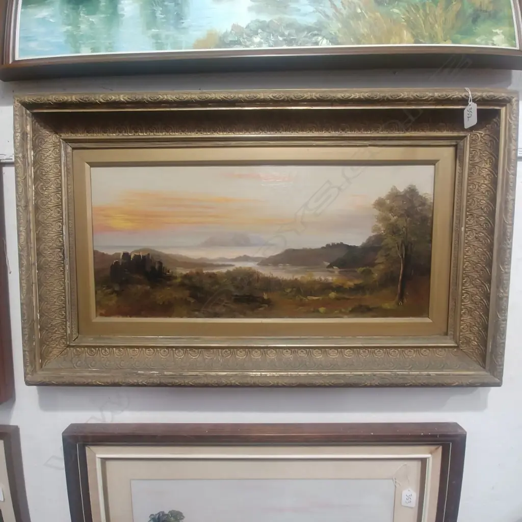 W.H.S. OIL LANDSCAPE WITH VIEW OF ISLAND Image 1++