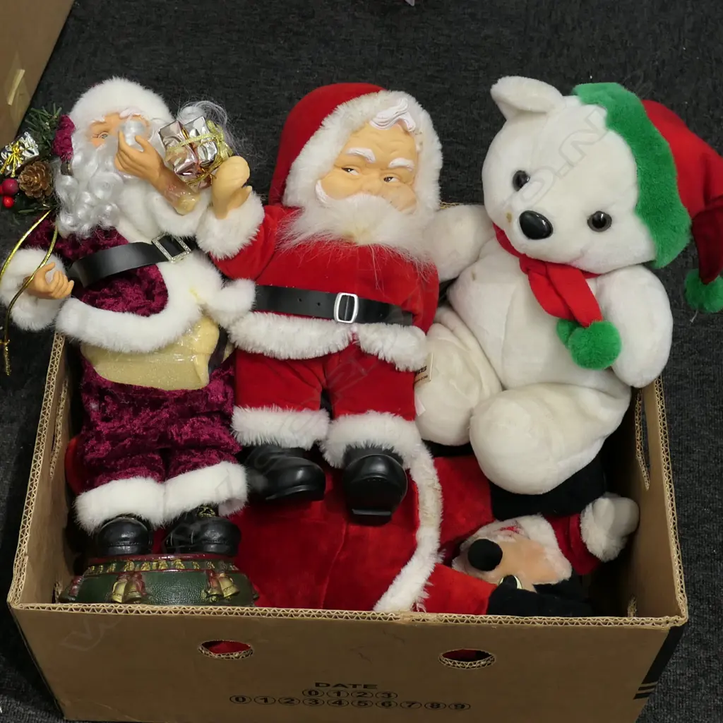 BOX LOT ASST. SOFT TOY SANTAS Image 1++