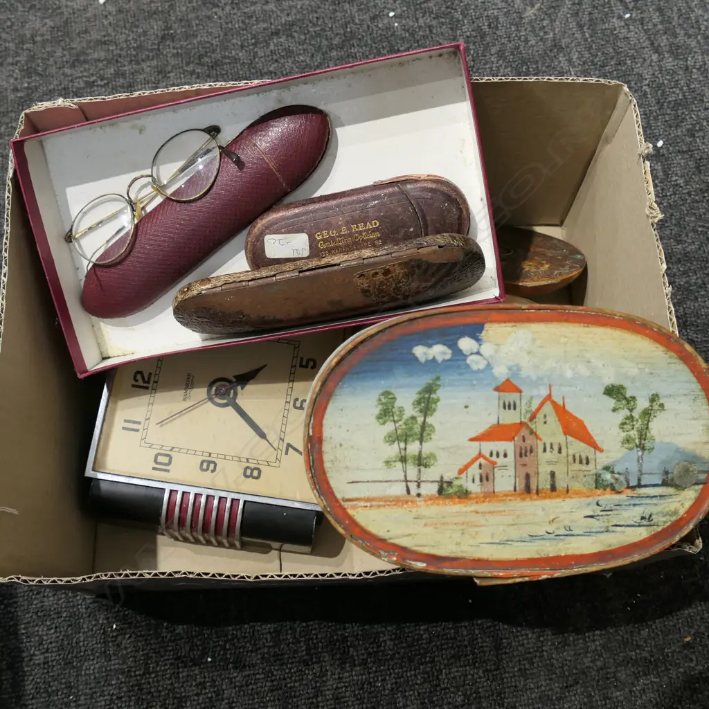 LOT ASST INCL. DECO CLOCK 3 PRS OLD READING GLASSES ETC Image 1++