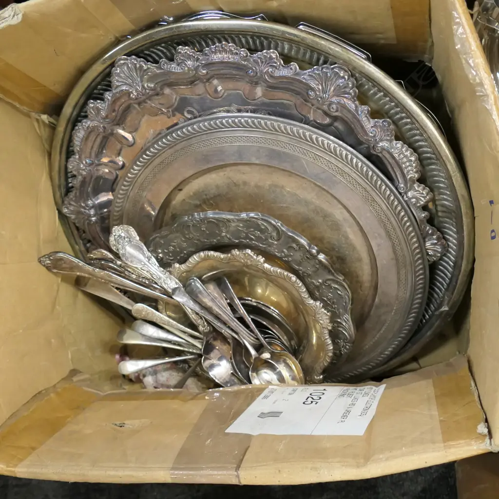 SILVER PLATE TRAYS & CUTLERY Image 1++