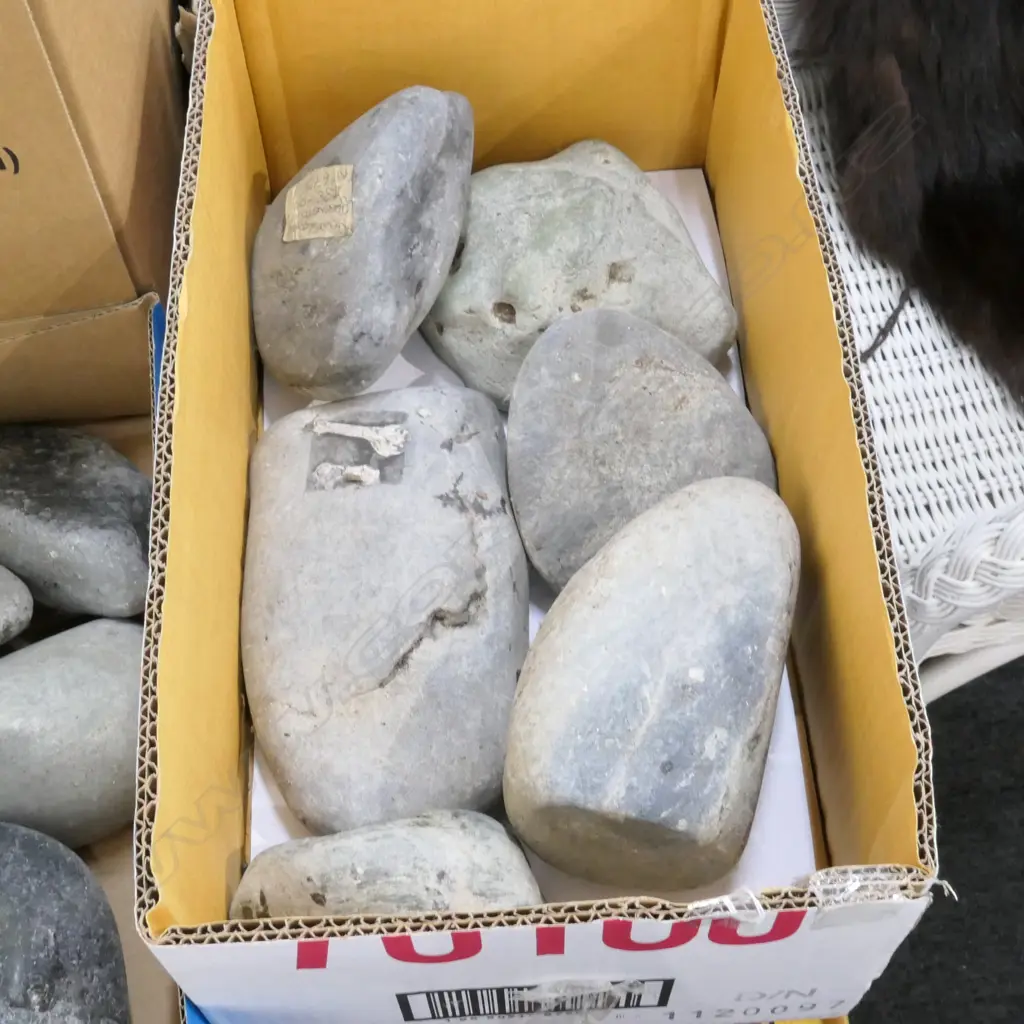BOX OF GREENSTONE/NEPHRITE BOULDERS X 6 Image 1++