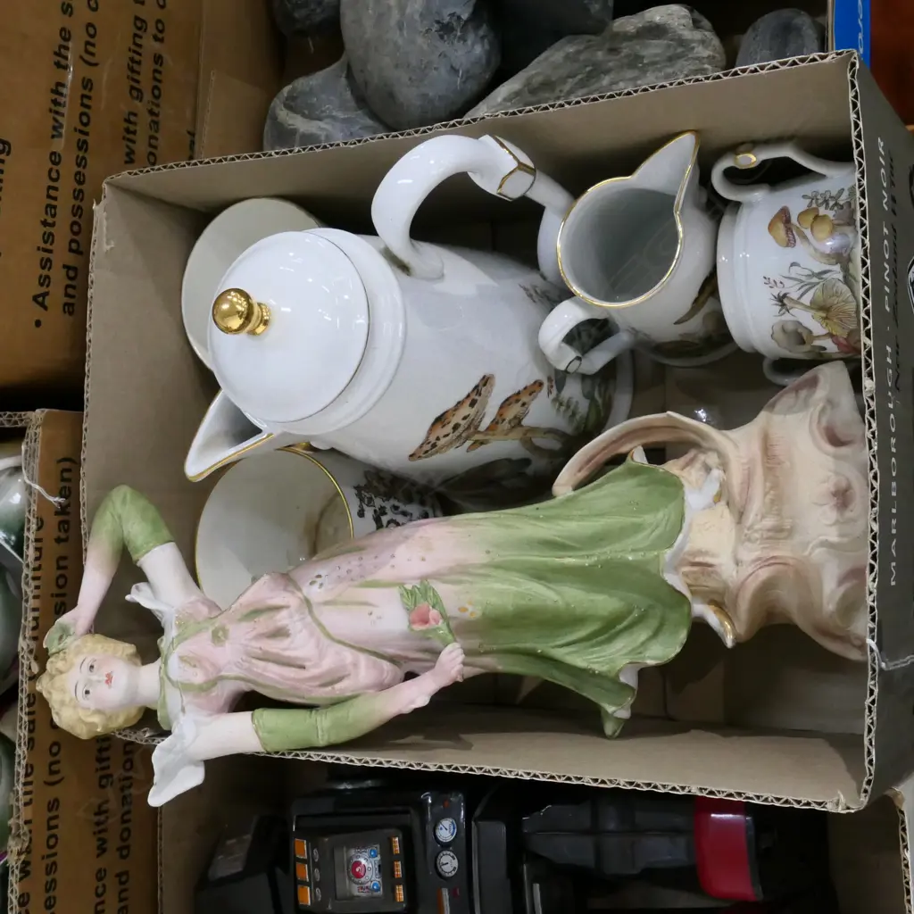 LOT ASST CHINA INCL. GERMAN BISQUE FIGURE - HANDPAINTED JUG ETC Image 1++