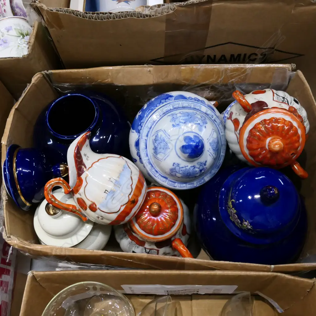 BOX LOT 5 GINGER JARS, JAPANESE TEA SET Image 1++