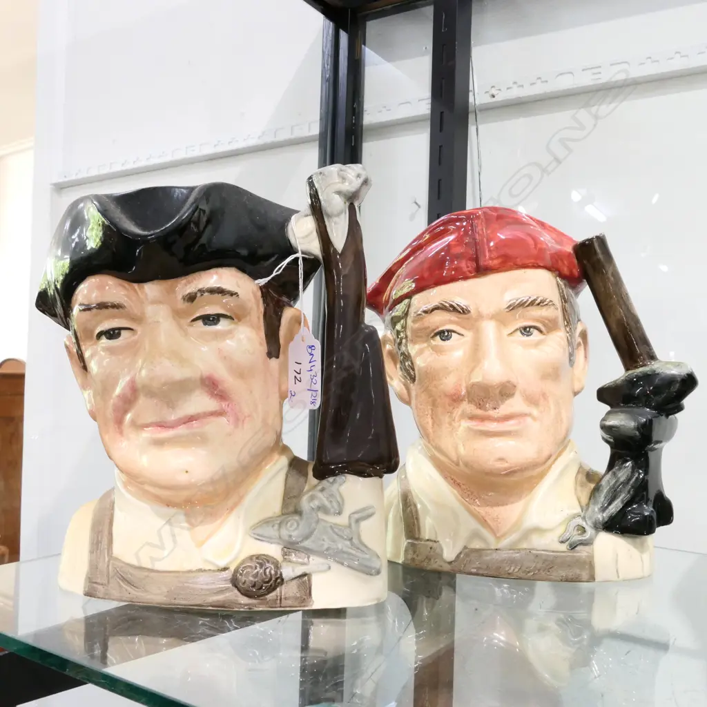 2 LARGE R. DOULTON CHARACTER JUGS COLONIAL WILLIAMSBURG COLLECTION, BLACKSMITH AND GUNSMITH Image 1++
