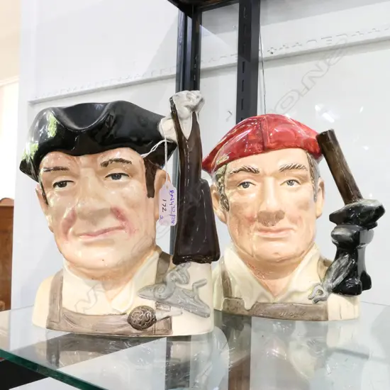 2 LARGE R. DOULTON CHARACTER JUGS COLONIAL WILLIAMSBURG COLLECTION, BLACKSMITH AND GUNSMITH