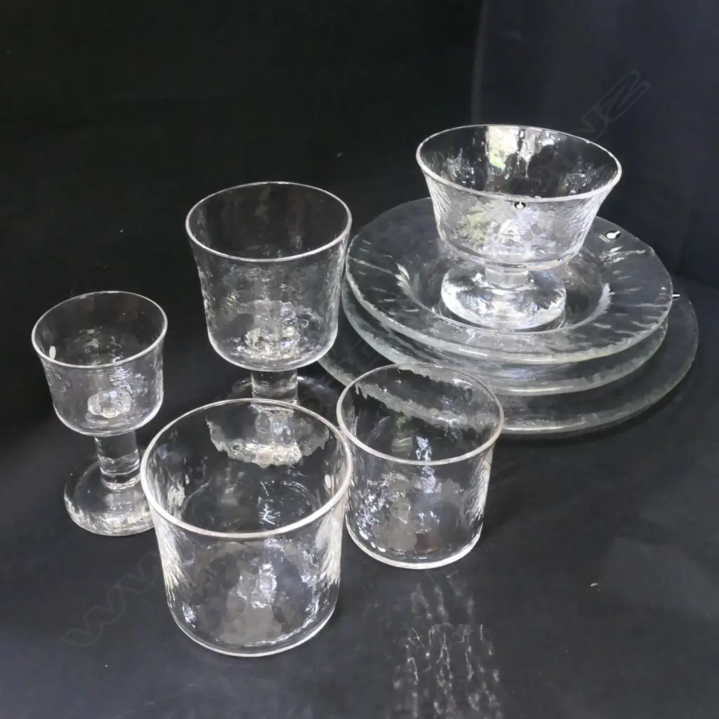 SWEDISH PUKEBERG GLASS DINNER AND LUNCHEON SET (IN ORIGINAL BOXES) Image 1++