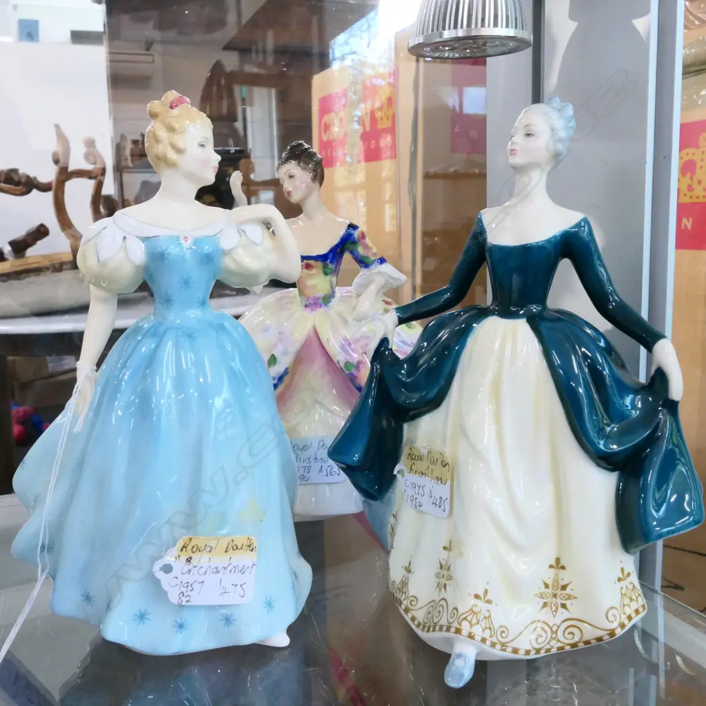 3 R. DOULTON FIGURINES; CHRISTINE, ENCHANTMENT, REGAL LADY Image 1++