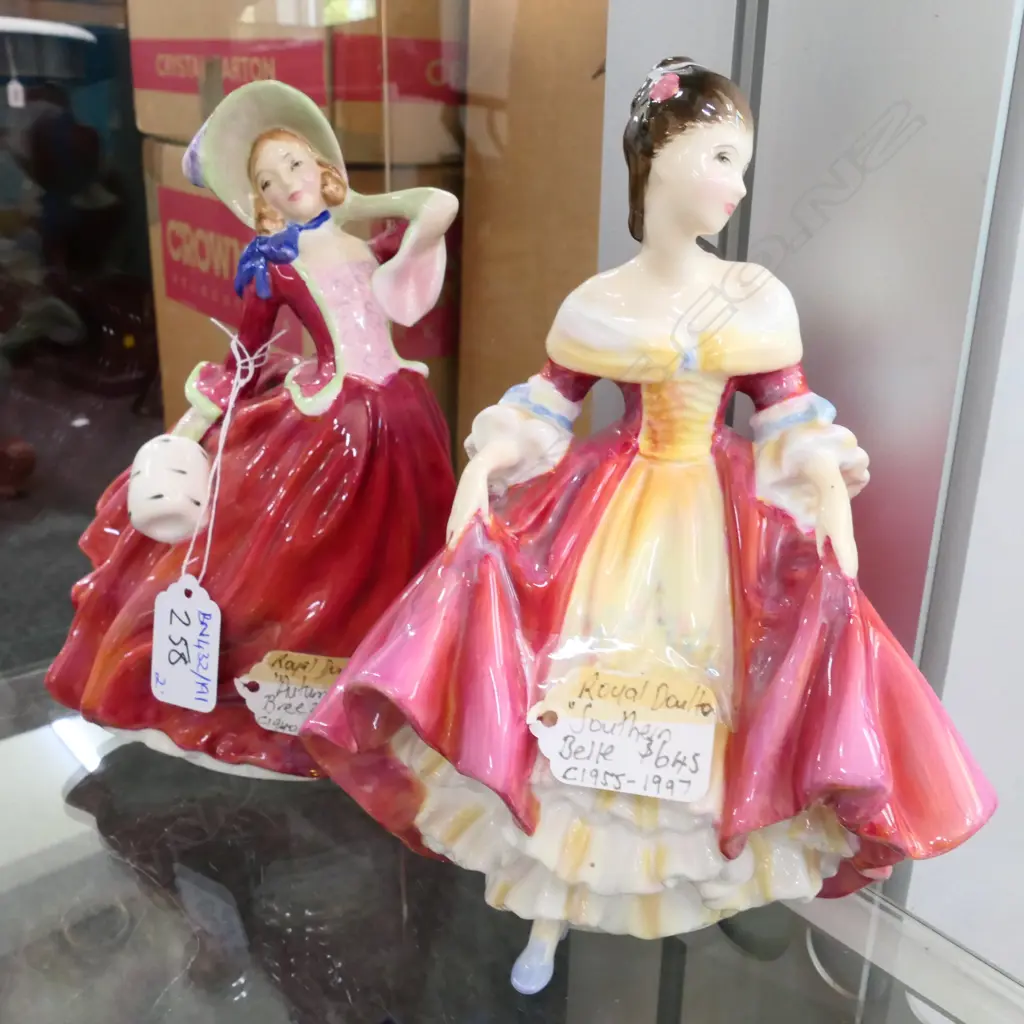 2 R. DOULTON FIGURINES; AUTUMN BREEZE, SOUTHERN BELLE  Image 1++