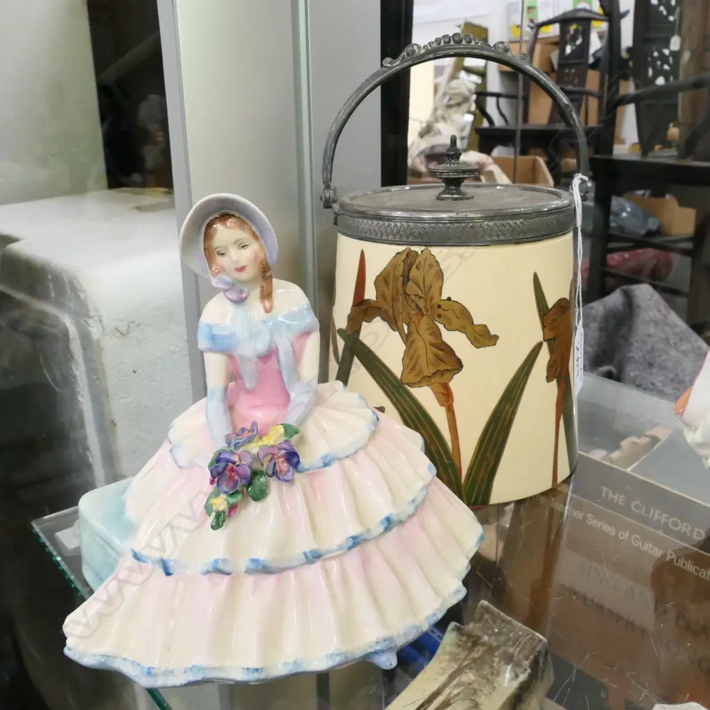 R. DOULTON 'DAYDREAMS' FIGURINE AND BISCUIT BARREL  Image 1++