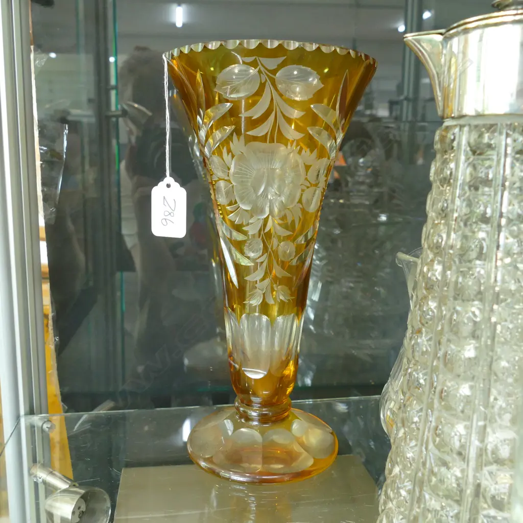 AMBER OVERLAY VASE H 270 MM Image 1++