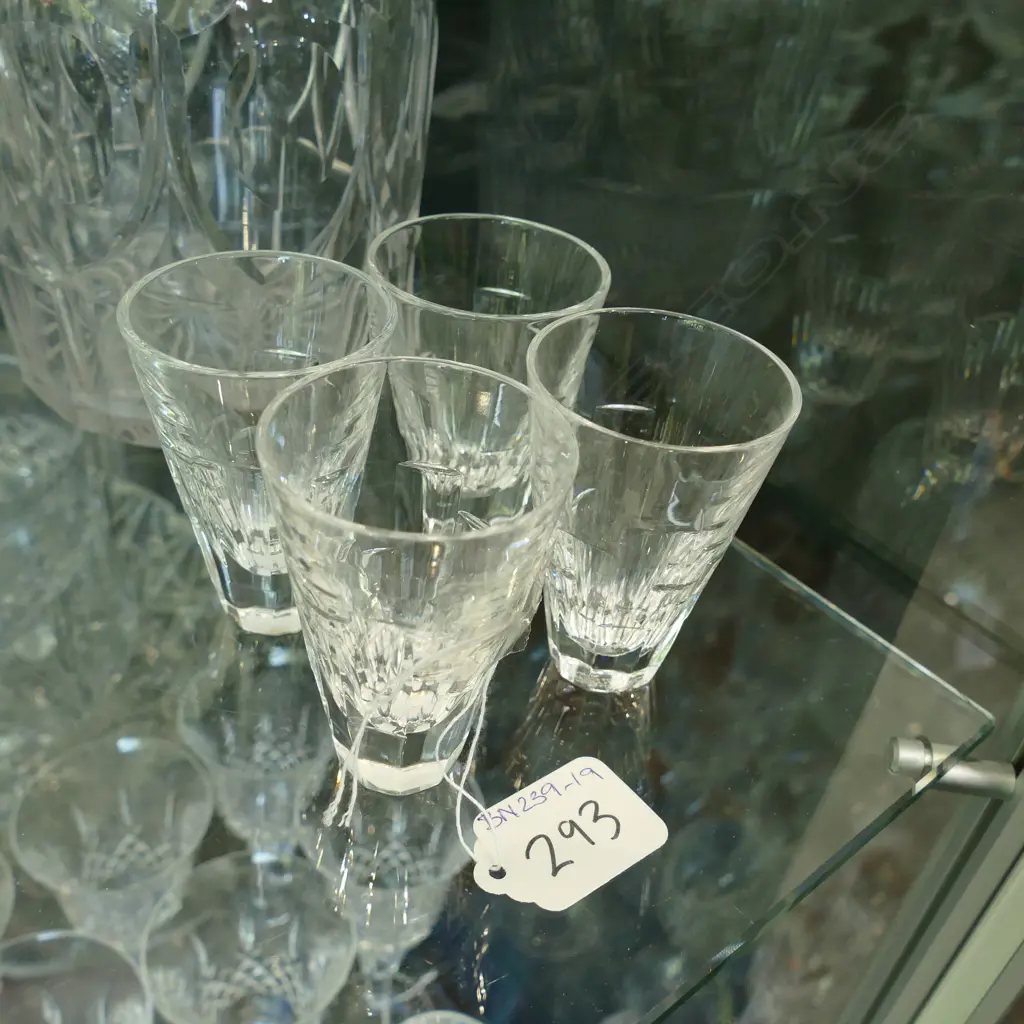 JASPER CONRAN CRYSTAL SHOT GLASSES X 4 Image 1++