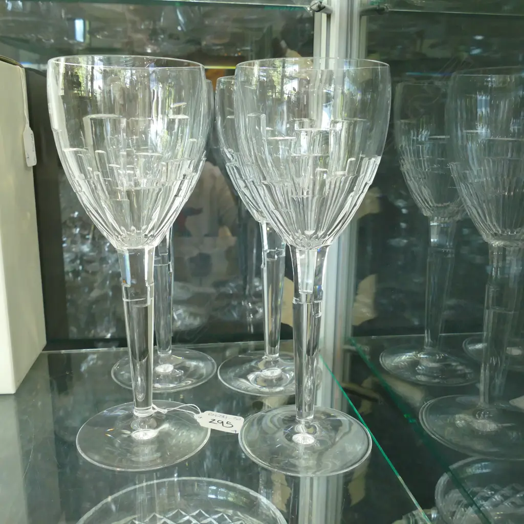 4 JASPER CONRAN STUART CRYSTAL GLASSES "ICE"  Image 1++
