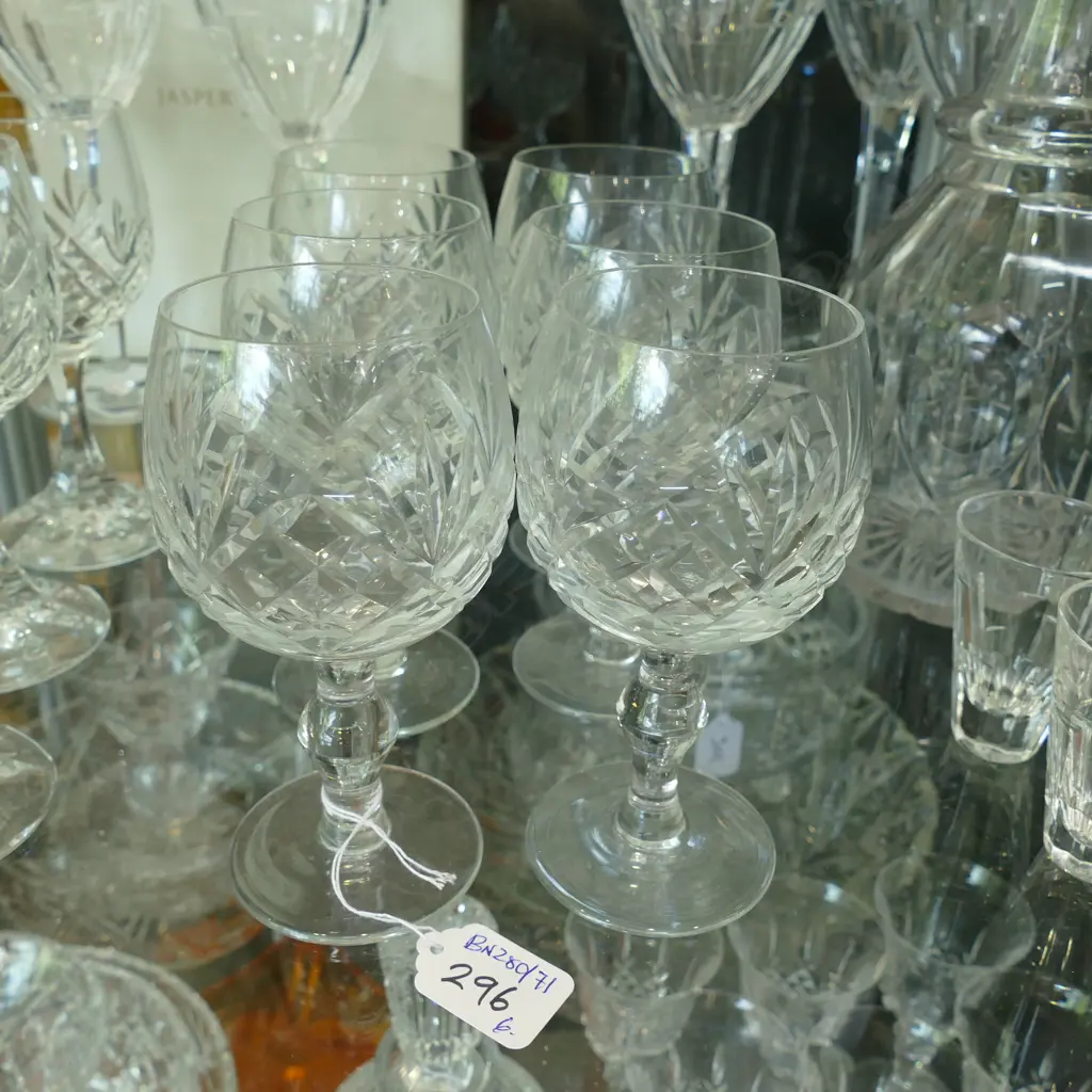 6 CRYSTAL WINE GLASSES Image 1++