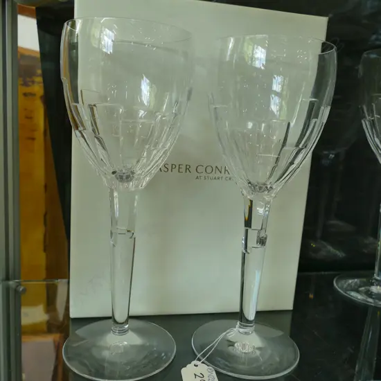 4 JASPER CONRAN STUART CRYSTAL GLASSES "ICE" 