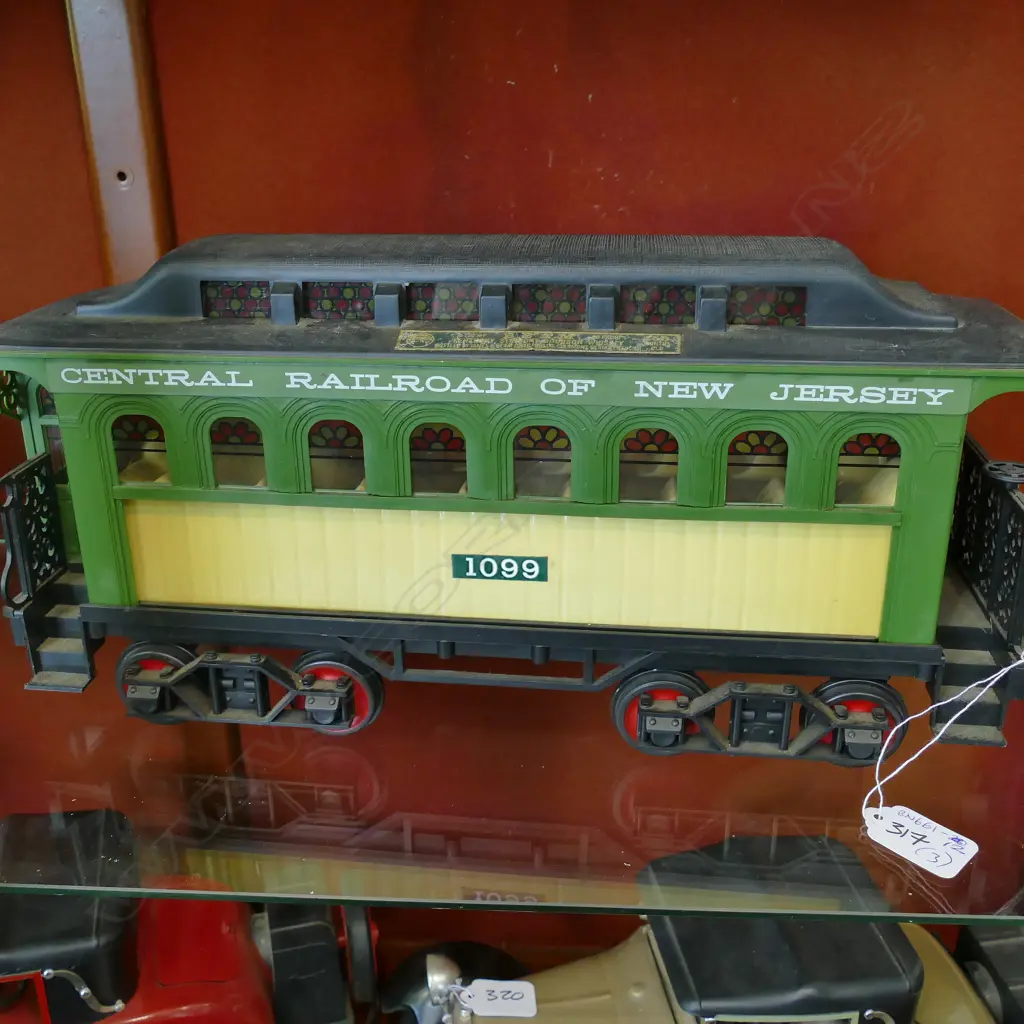 3 JIM BEAM DECANTERS , 1872 LOCOMOTIVE TENDER + PASSENGER CARRIAGE LONGEST L380MM Image 1++