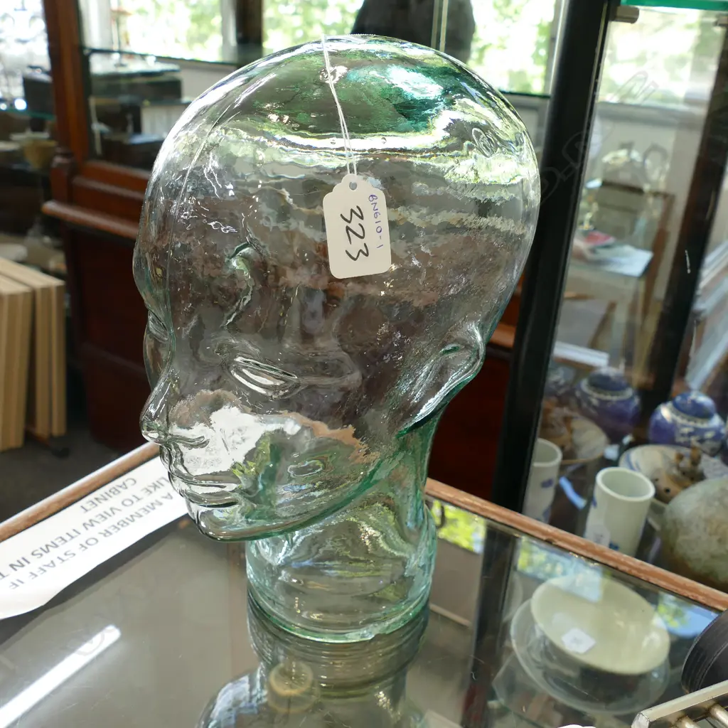 GLASS HAT STAND - MINOR CHIP TO BASE H. 290MM Image 1++