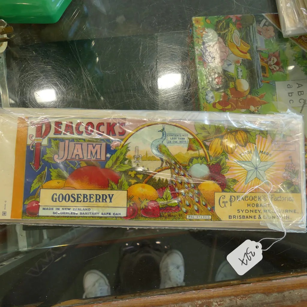 PEACOCK'S CAN LABELS  'APRICOT' AND 'GOOSEBERY' AND OTHERS(APPROX 100) Image 1++